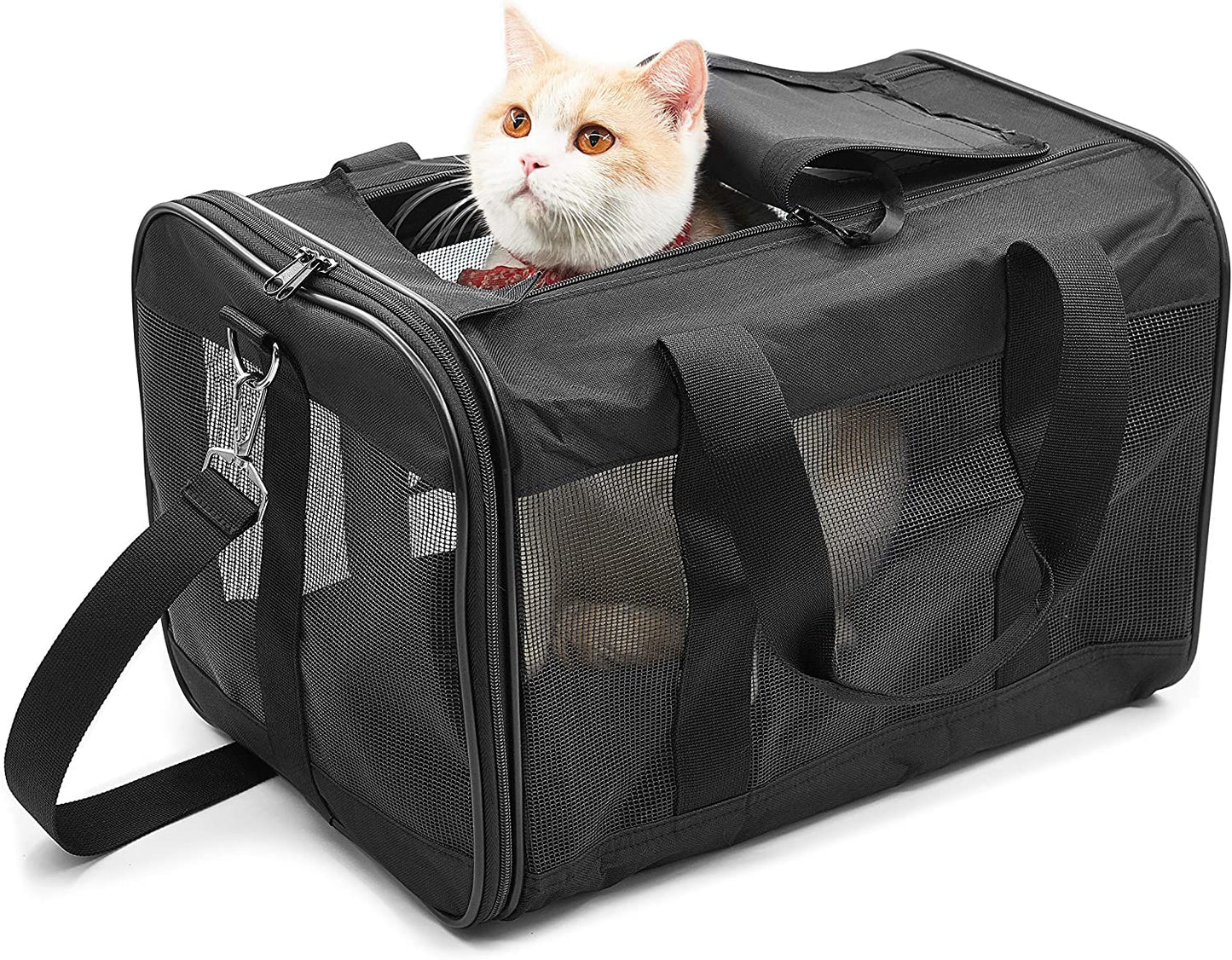 Scratchme Airline Approved Soft Sided Pet Travel Carrier - Collapsible, Durable Bag for Cats, Small Dogs, Kittens & Puppies (Medium) - Travel Safely & Comfortably with Your Pet!