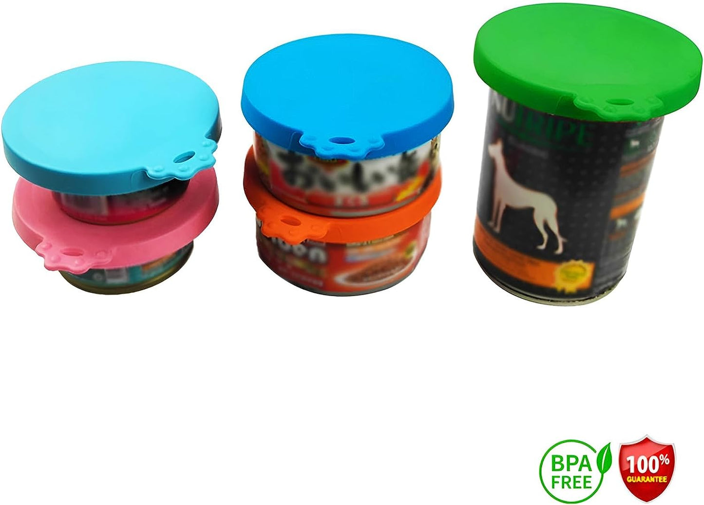 5 Pack Silicone Pet Food Can Covers - Universal BPA Free Lids for Dogs and Cats - Fits Most Standard Cans for Fresh Storage