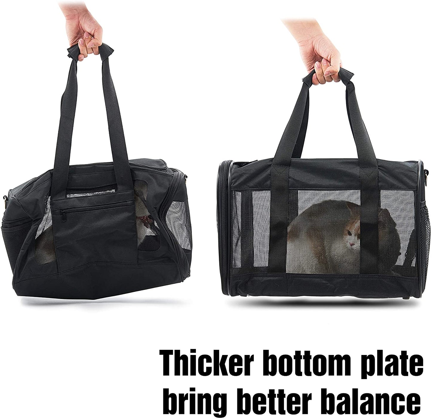 Scratchme Airline Approved Soft Sided Pet Travel Carrier - Collapsible, Durable Bag for Cats, Small Dogs, Kittens & Puppies (Medium) - Travel Safely & Comfortably with Your Pet!