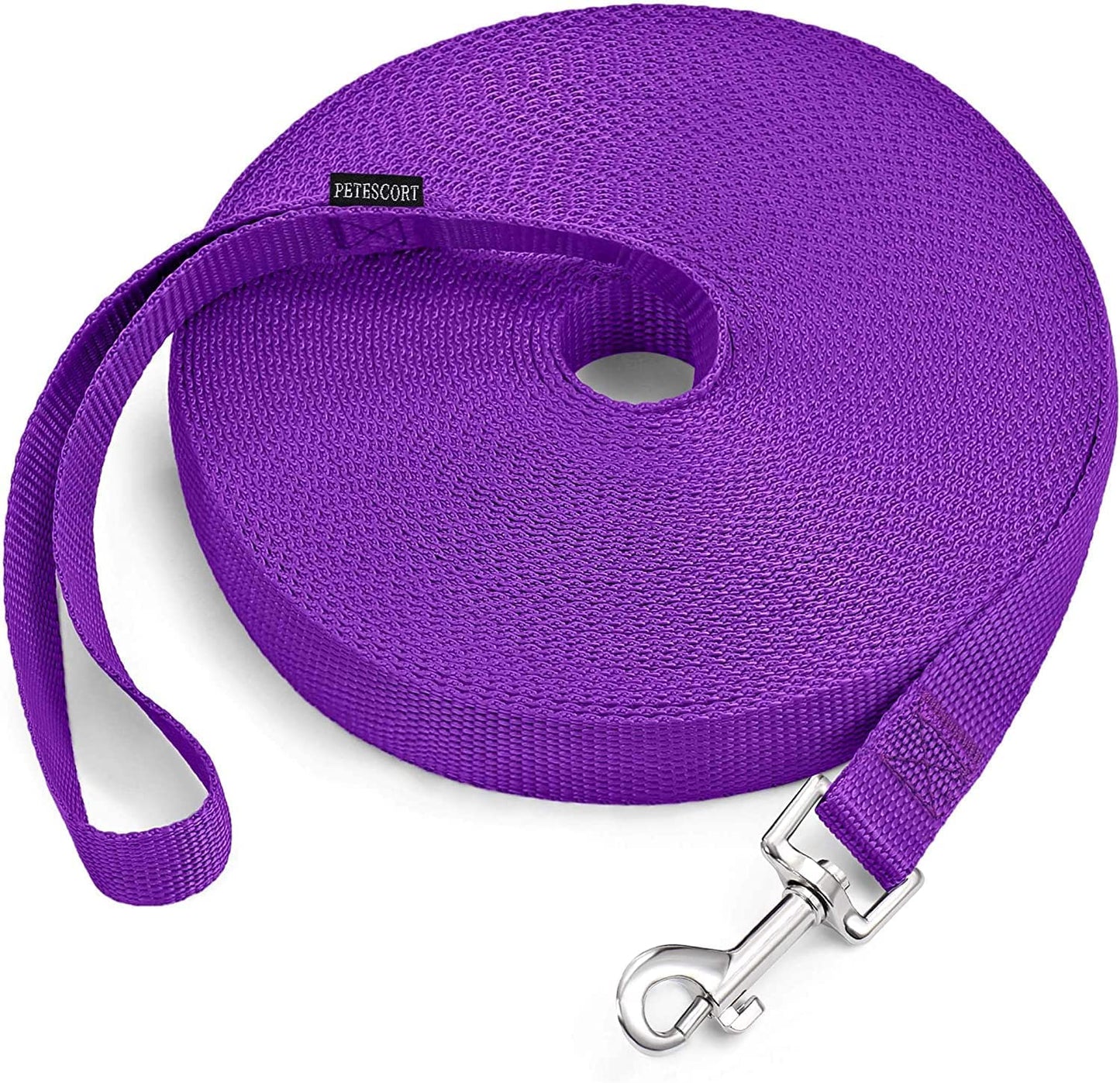 Durable 15 Ft Purple Leash for Dog and Cat Training, Play, and Camping - Perfect for Small to Medium Pets