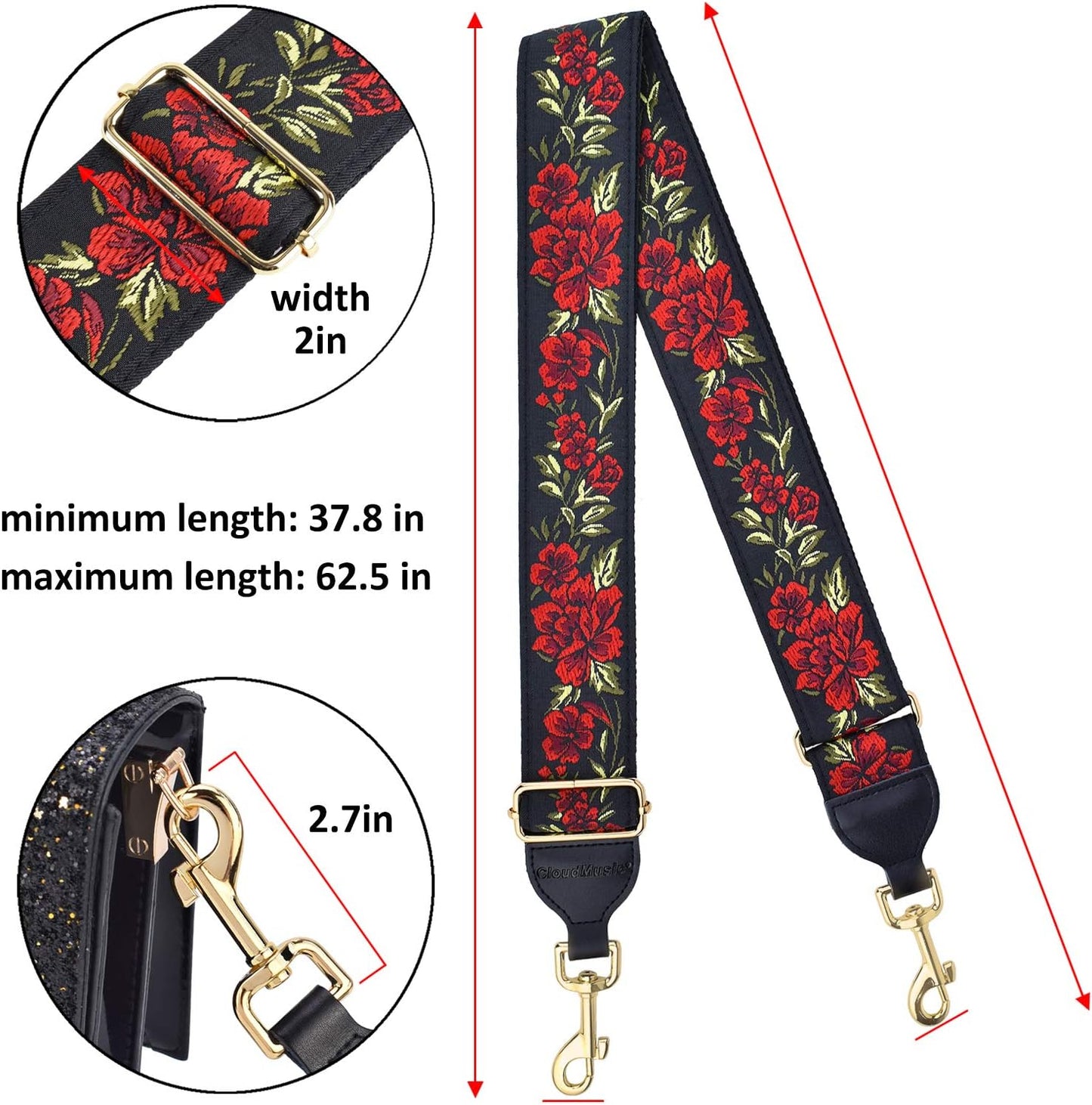 Stylish Handbag Strap Replacement - Versatile Shoulder & Crossbody Strap for Women and Girls