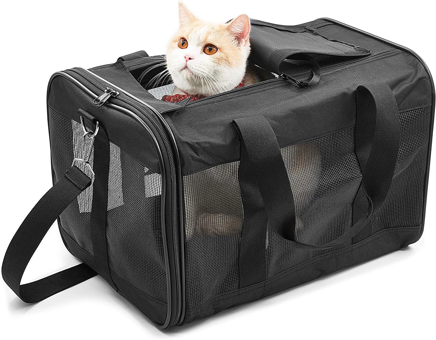 Scratchme Airline Approved Soft Sided Pet Travel Carrier - Collapsible, Durable Bag for Cats, Small Dogs, Kittens & Puppies (Medium) - Travel Safely & Comfortably with Your Pet!
