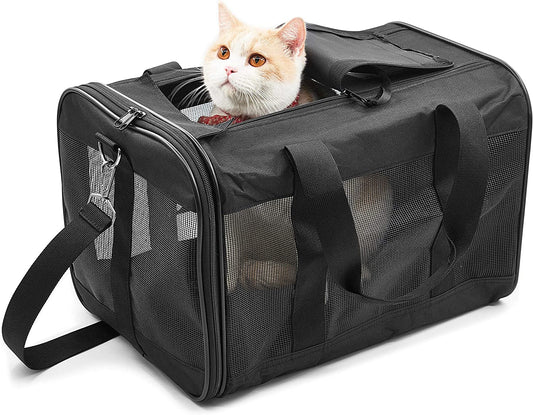 Scratchme Airline Approved Soft Sided Pet Travel Carrier - Collapsible, Durable Bag for Cats, Small Dogs, Kittens & Puppies (Medium) - Travel Safely & Comfortably with Your Pet!