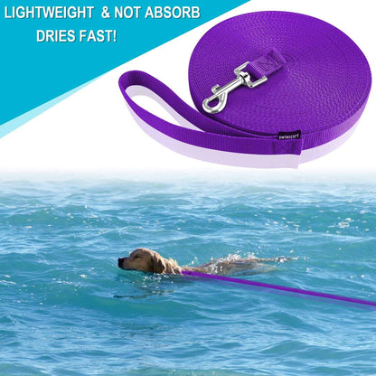 Durable 15 Ft Purple Leash for Dog and Cat Training, Play, and Camping - Perfect for Small to Medium Pets