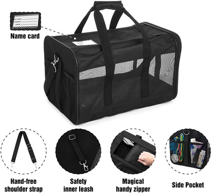 Scratchme Airline Approved Soft Sided Pet Travel Carrier - Collapsible, Durable Bag for Cats, Small Dogs, Kittens & Puppies (Medium) - Travel Safely & Comfortably with Your Pet!